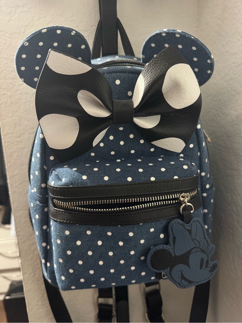 Lounge fly Kids Polka Dot Minnie Backpack with Bow - Blue